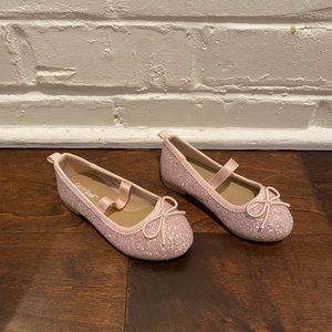 Cat and jack ballet pink flats in glitter